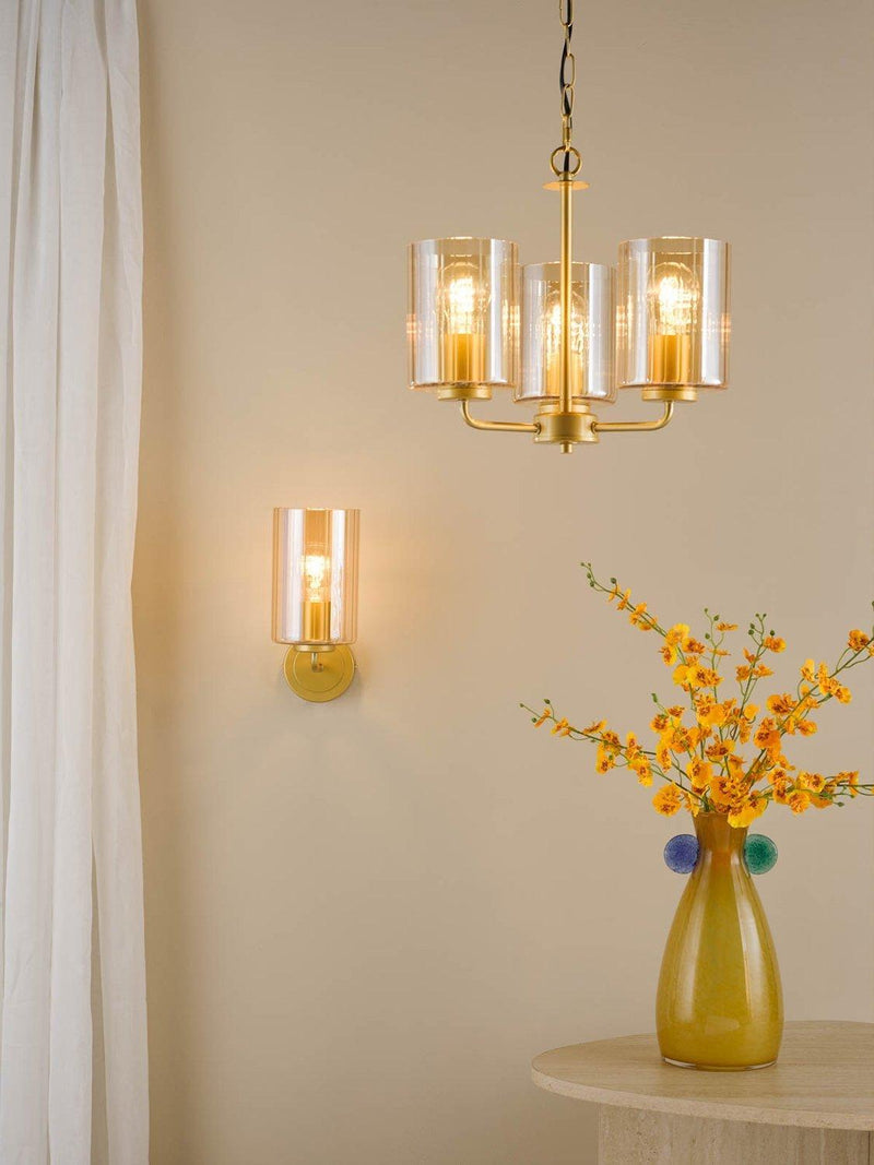 Där Daylin gold three-arm pendant ceiling light (British brand)