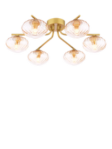 John Lewis Där Ede 6-Arm Semi Flush Ceiling Light, Gold/Amber- Buy online at McGrocer
