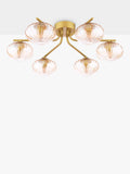 Där ceiling light gold and amber 6-arm semi-flush, UK version
