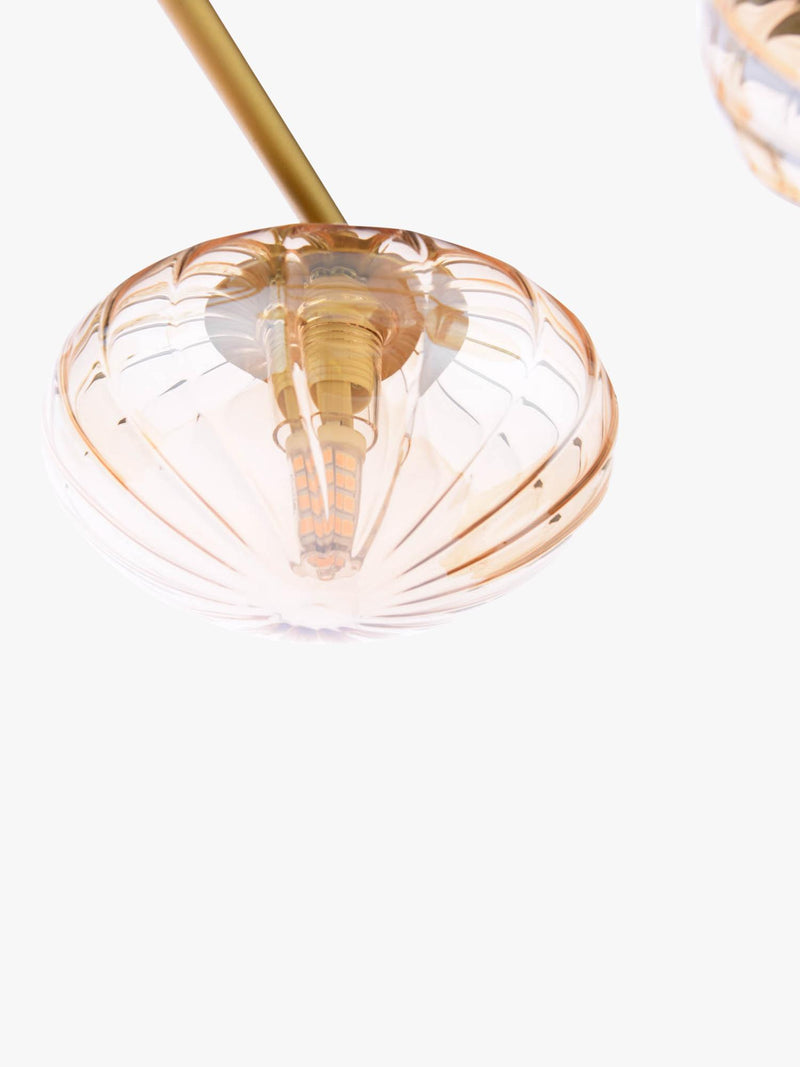Där ceiling light gold and amber 6-arm semi-flush, UK version