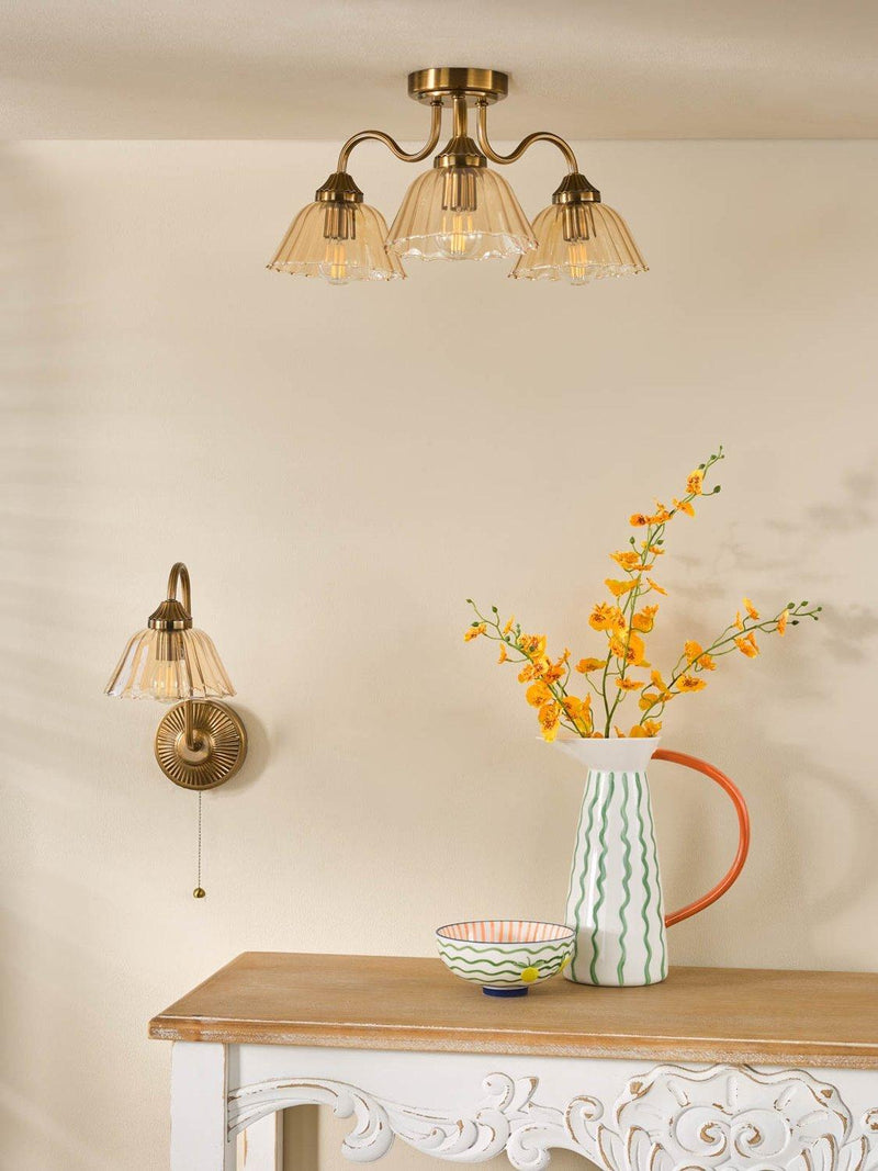 Där Erika bronze semi-flush ceiling light (British brand)