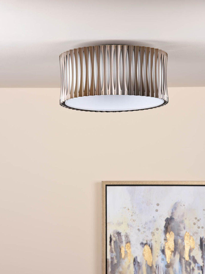 Där Netra 3 light flush ceiling light satin bronze, UK version