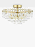 Laura Ashley Enid semi flush crystal pendant ceiling light antique brass 35cm (British brand)