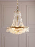Laura Ashley Enid crystal chandelier antique brass five arms UK version