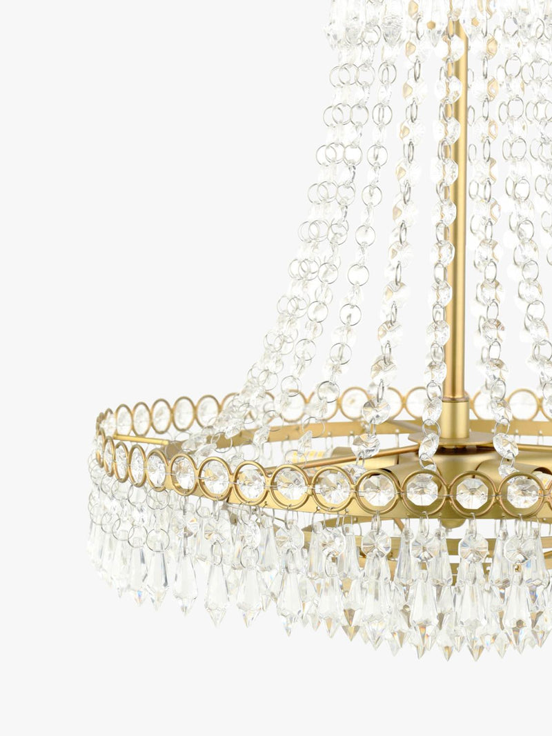 Laura Ashley Enid crystal chandelier antique brass five arms UK version