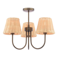 Laura Ashley semi flush ceiling light with rattan shades (British brand)