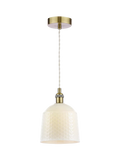 Laura Ashley Porcelain Pendant Ceiling Light, Set of 2, Cream
