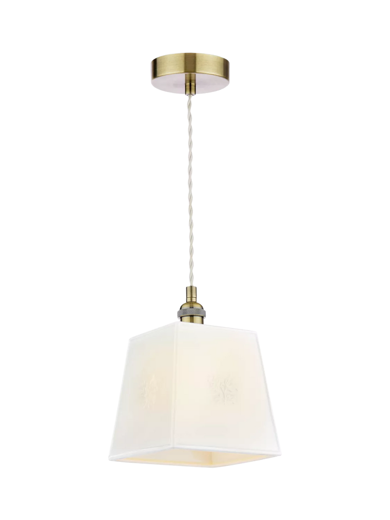 Laura Ashley square porcelain pendant ceiling light cream (British brand)