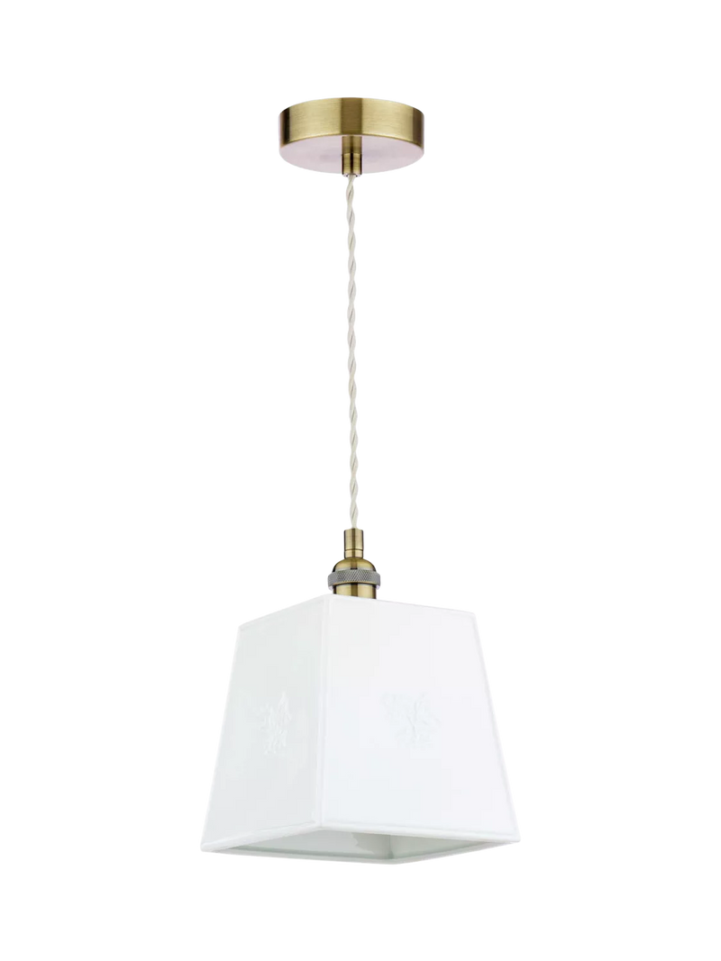Laura Ashley square porcelain pendant ceiling light cream (British brand)