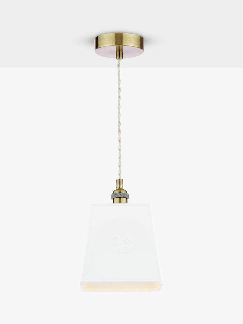 Laura Ashley square porcelain pendant ceiling light cream (British brand)