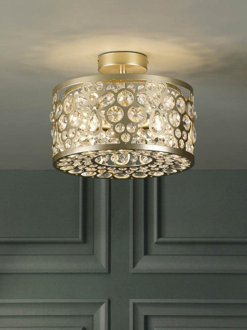 Laura Ashley Tilbrook flush ceiling light champagne (British brand)
