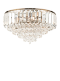 Laura Ashley Vienna Crystal Glass Flush Ceiling Light, Antique Brass
