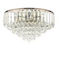 Laura Ashley Vienna crystal flush ceiling light antique brass, UK version