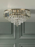 Laura Ashley Vienna crystal flush ceiling light antique brass, UK version