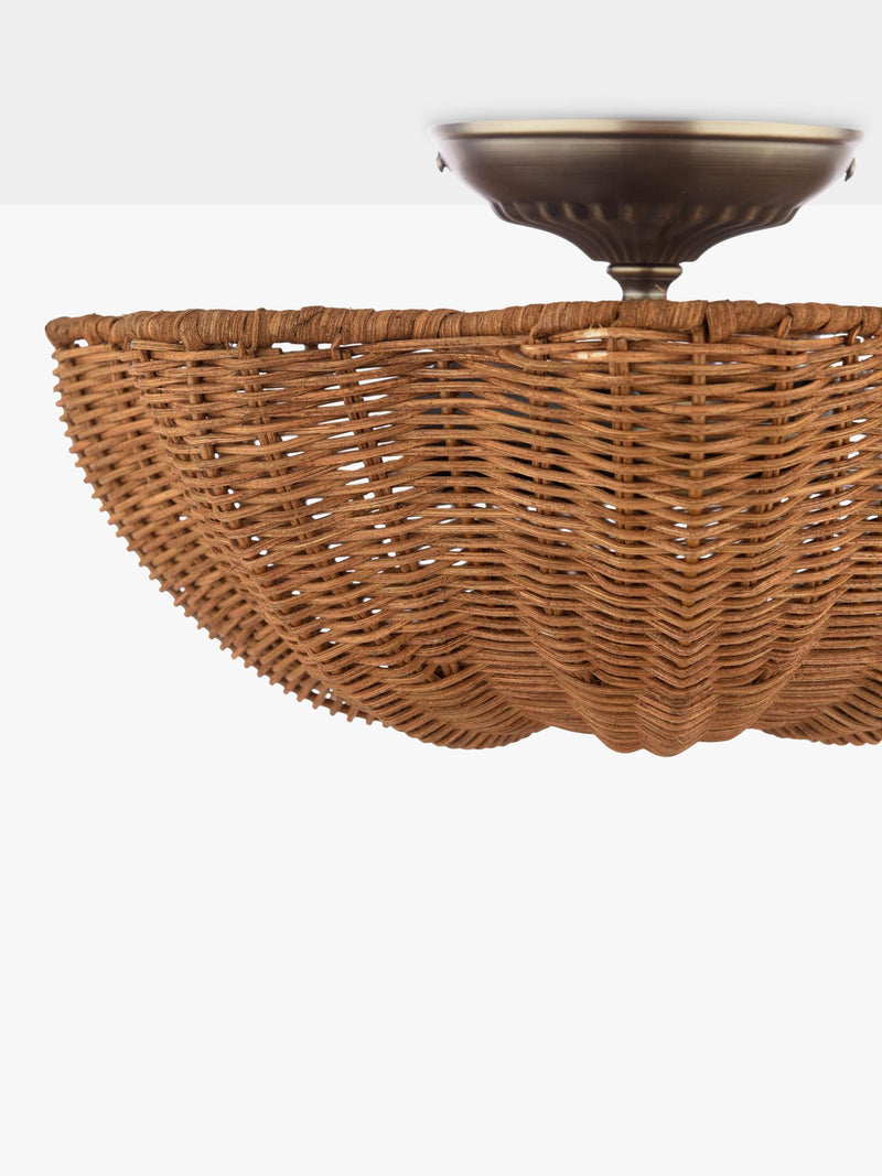 Joules Braywick flush ceiling light natural rattan 35cm (British brand)