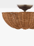 Joules Braywick flush ceiling light natural rattan 35cm (British brand)