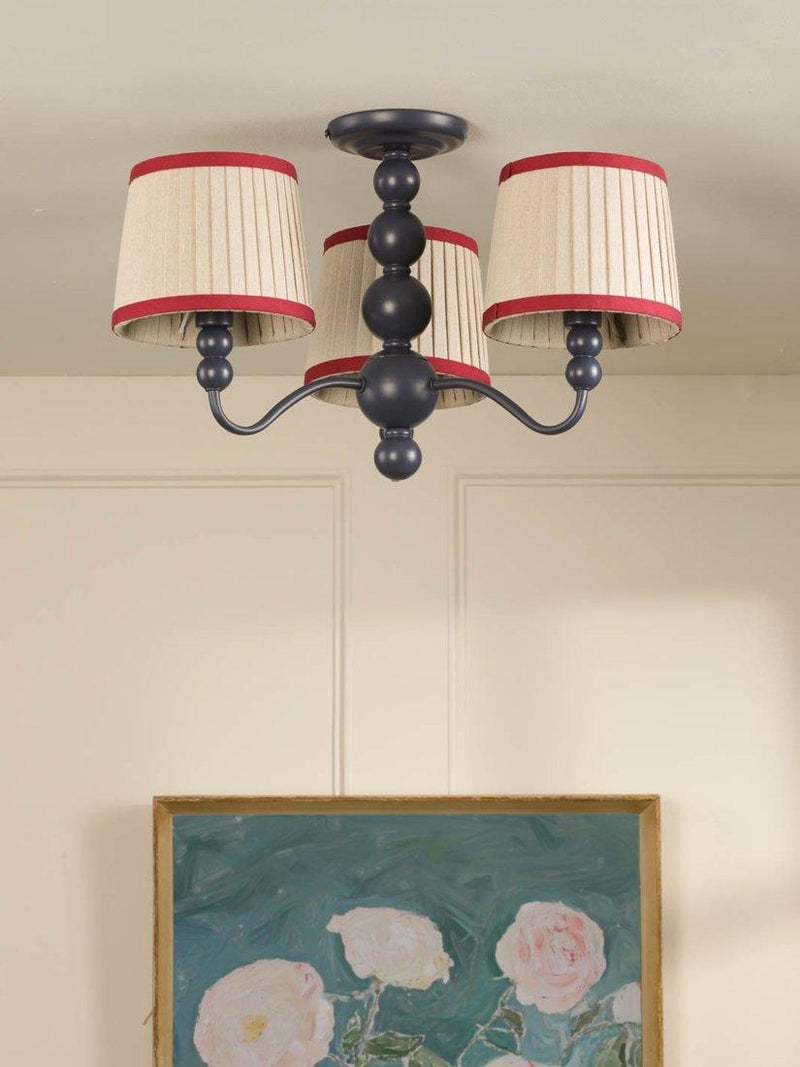 Joules Harewood semi flush ceiling light navy blue - British product