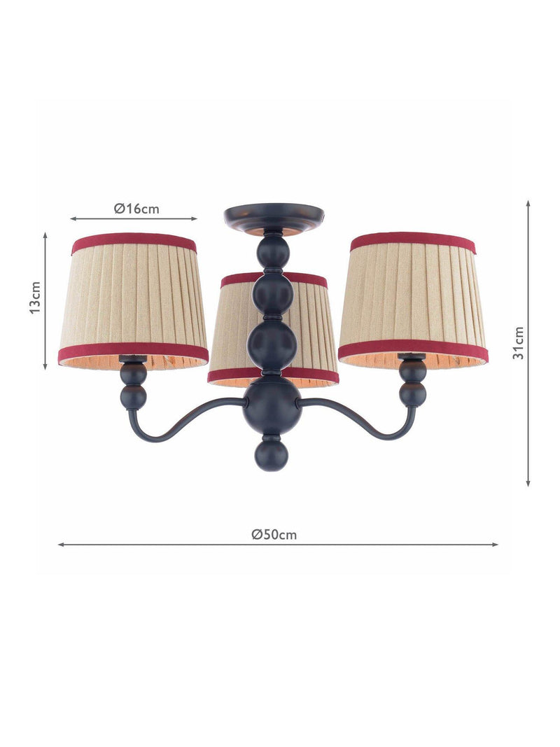 Joules Harewood semi flush ceiling light navy blue - British product