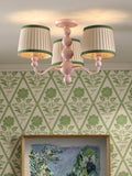 Joules Harewood pink 3-arm semi-flush ceiling light (British brand)