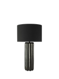 Där Hebron black glazed ceramic table lamp 58cm tall (British brand)