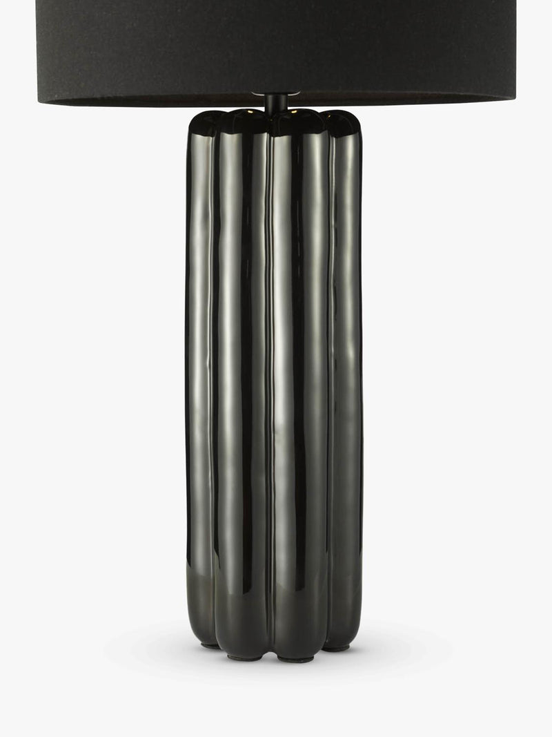 Där Hebron black glazed ceramic table lamp 58cm tall (British brand)
