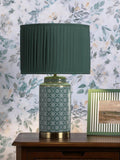 Laura Ashley Knipton table lamp green ceramic base (British brand)