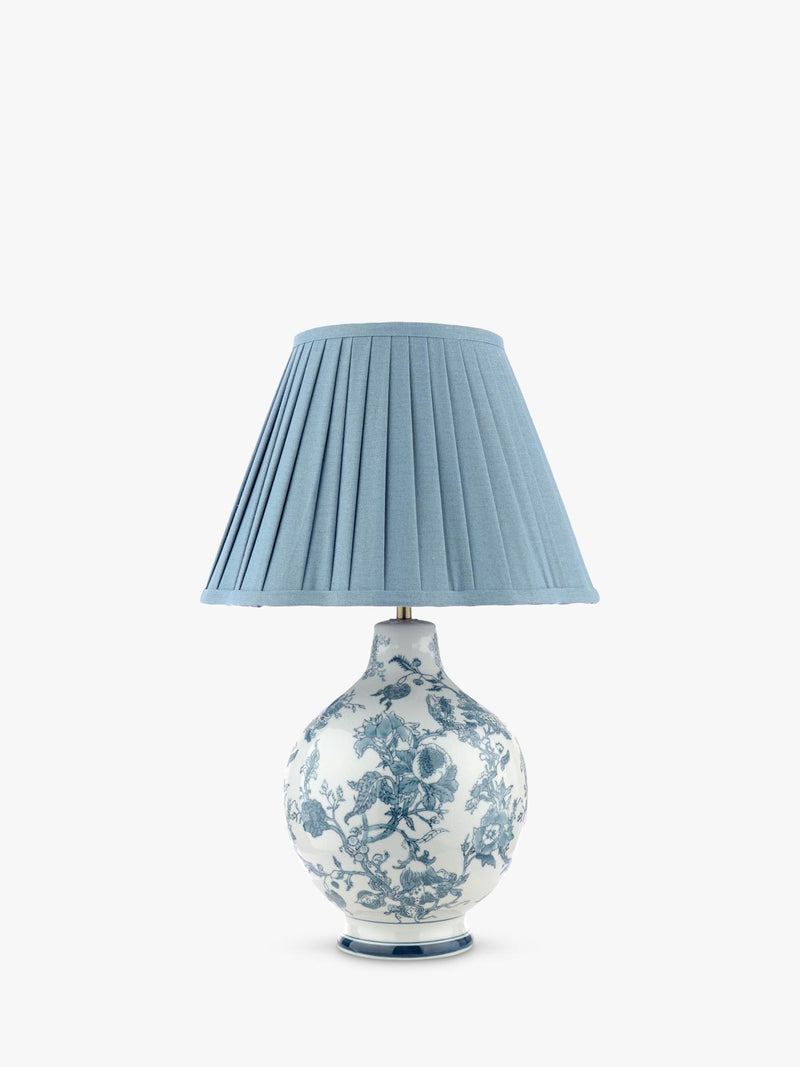 Laura Ashley blue floral ceramic table lamp, imported from the UK