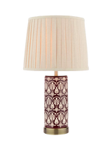 John Lewis Laura Ashley Medlock Ceramic Base Table Lamp, Plum- Buy online at McGrocer