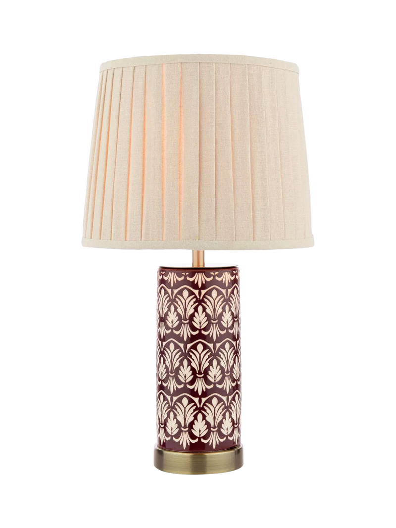 Laura Ashley Medlock ceramic table lamp in plum (British brand)