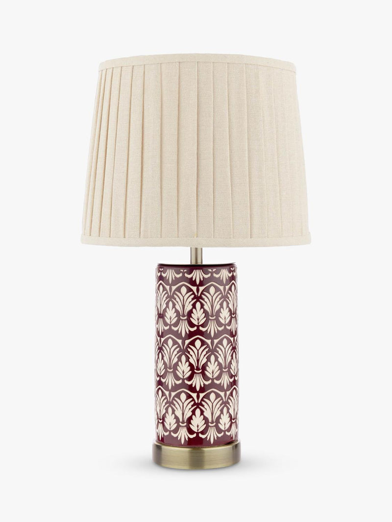 Laura Ashley Medlock ceramic table lamp in plum (British brand)