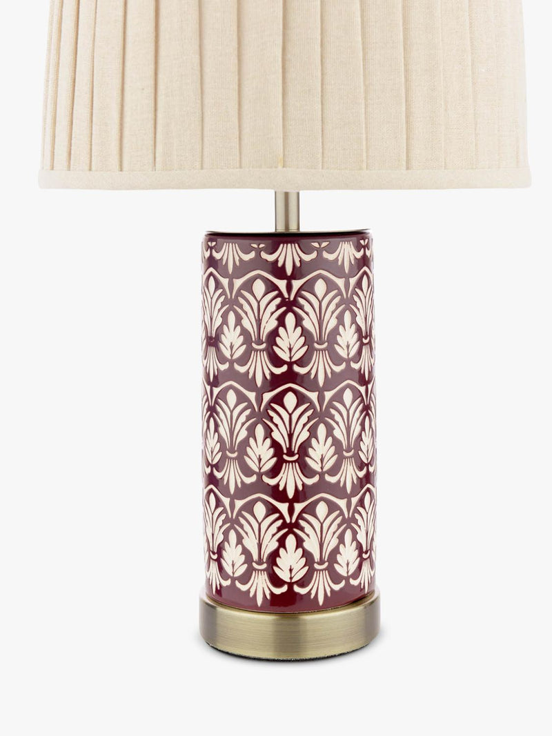 Laura Ashley Medlock ceramic table lamp in plum (British brand)