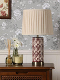 Laura Ashley Medlock ceramic table lamp in plum (British brand)