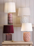 Laura Ashley Medlock ceramic table lamp in plum (British brand)