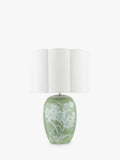 Laura Ashley Pashley green ceramic table lamp with linen shade, imported from the UK
