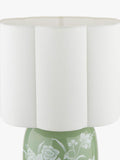 Laura Ashley Pashley green ceramic table lamp with linen shade, imported from the UK