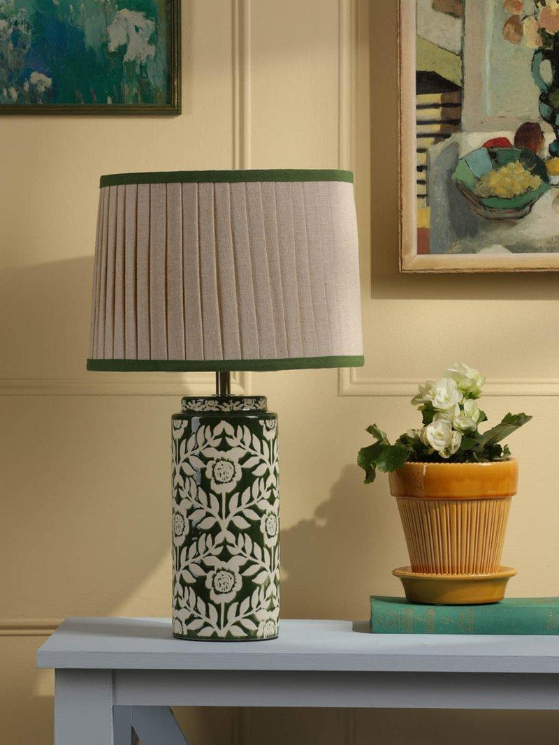 Joules Highclere glazed ceramic table lamp floral - British product
