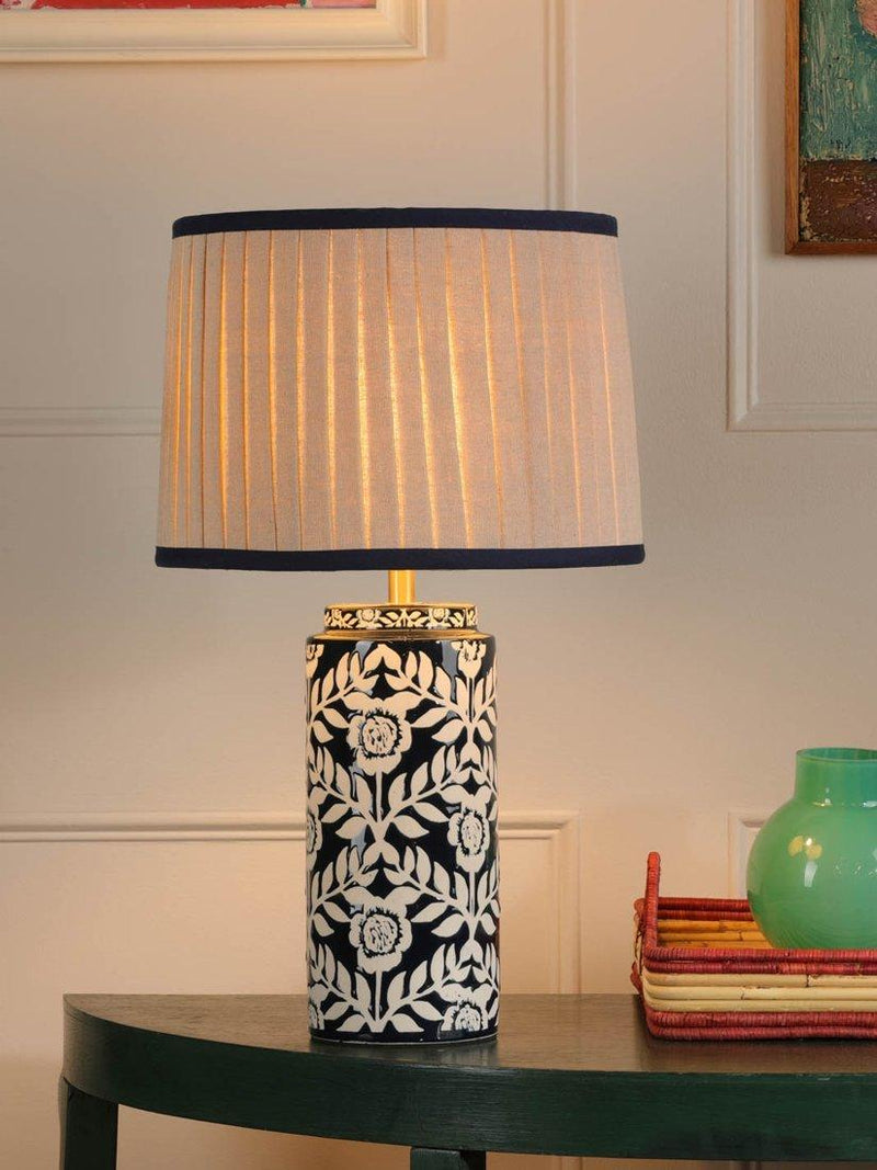 Joules Highclere table lamp navy blue (British brand)