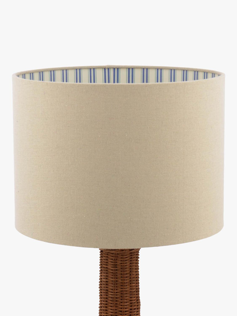 Joules Portree woven rattan table lamp natural finish, UK version