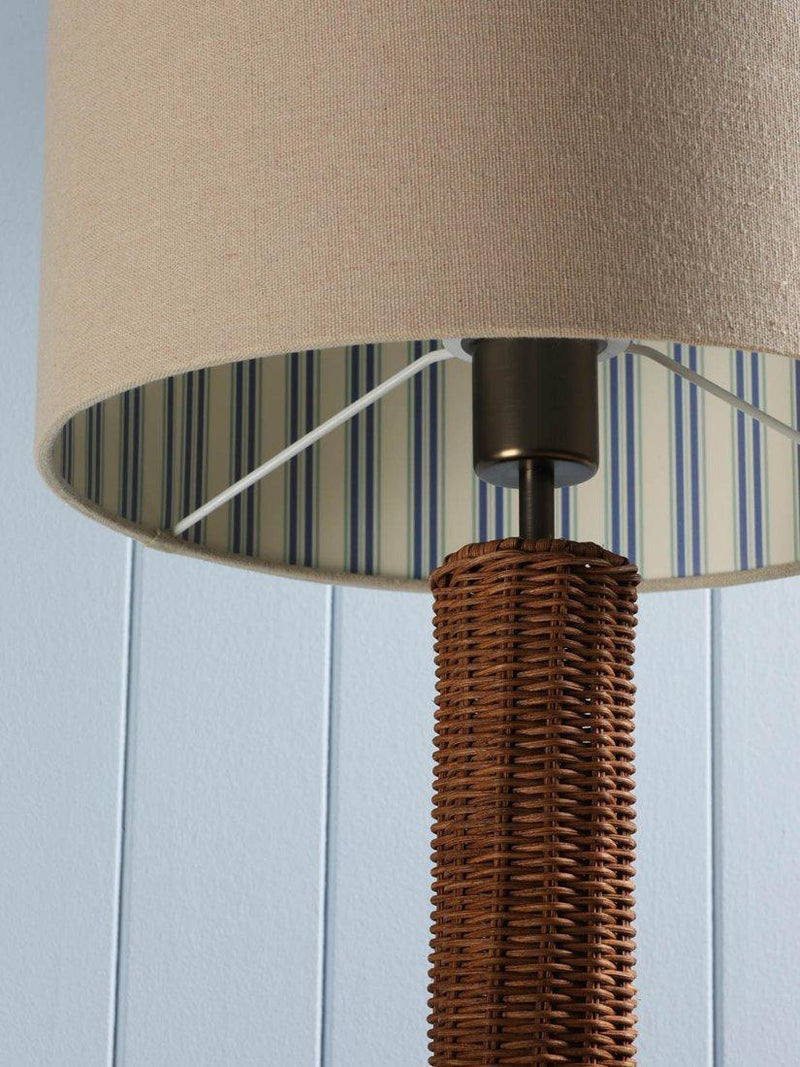 Joules Portree woven rattan table lamp natural finish, UK version