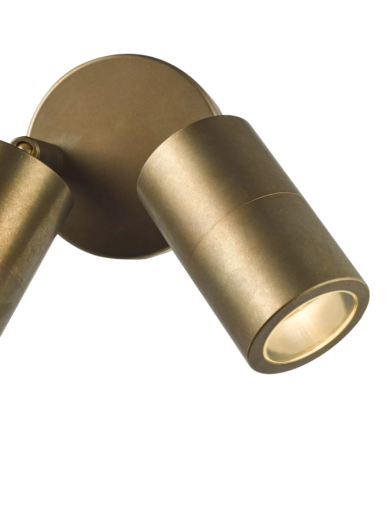 Där Ortega double arm wall light antique brass, imported from the UK