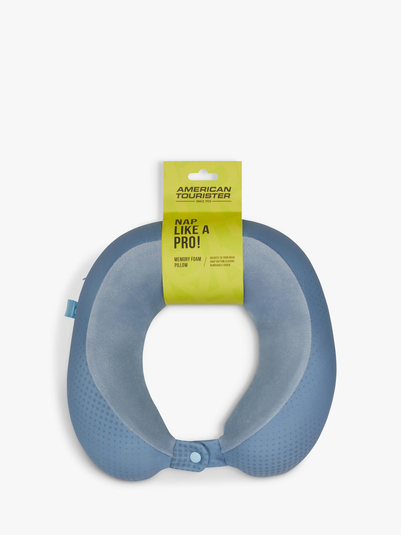 American Tourister memory foam travel neck pillow stone blue (British brand)