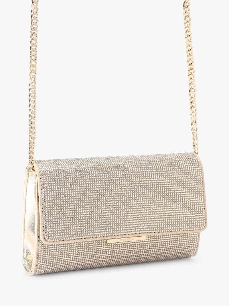 Carvela gold embellished clutch bag - British product