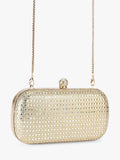 Carvela Cecilia hard clutch bag in gold, imported from the UK