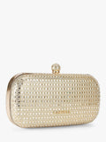Carvela Cecilia hard clutch bag in gold, imported from the UK