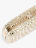 Carvela Cecilia hard clutch bag in gold, imported from the UK