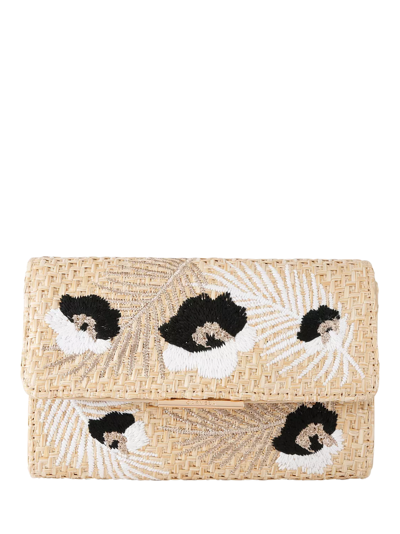 Carvela Giorgia flower clutch bag black multi - British product