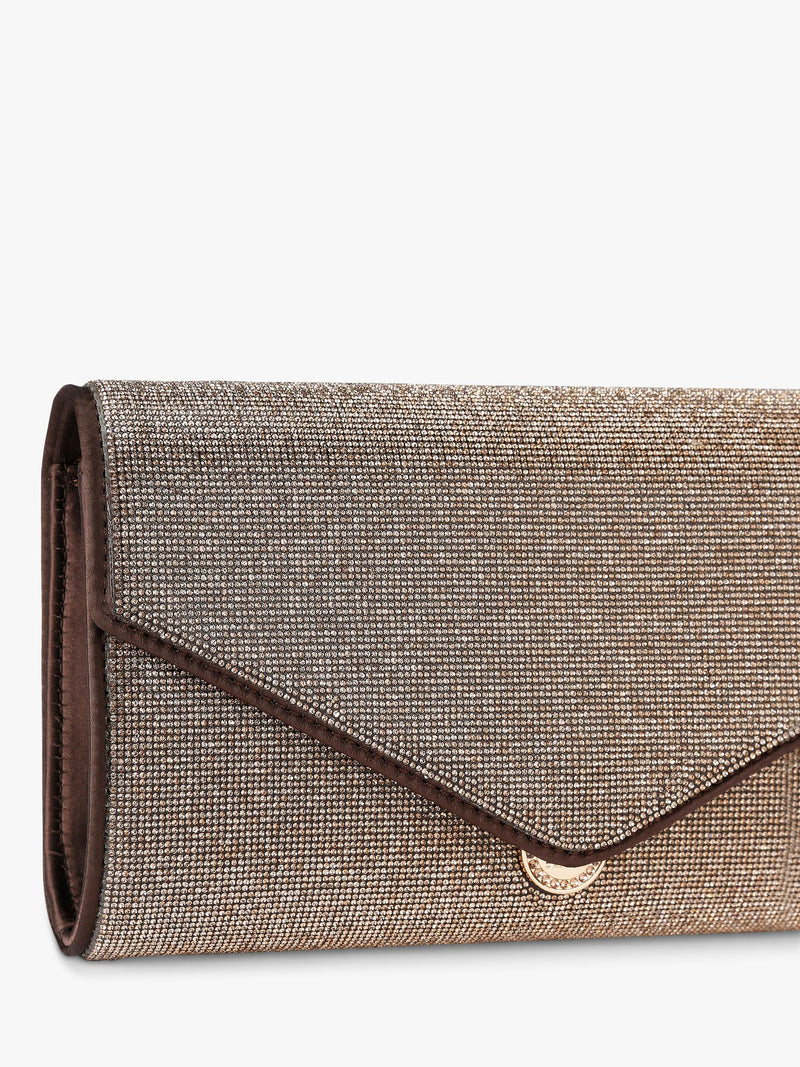 Carvela spiral envelope clutch bag with chain strap and mirror (British brand)