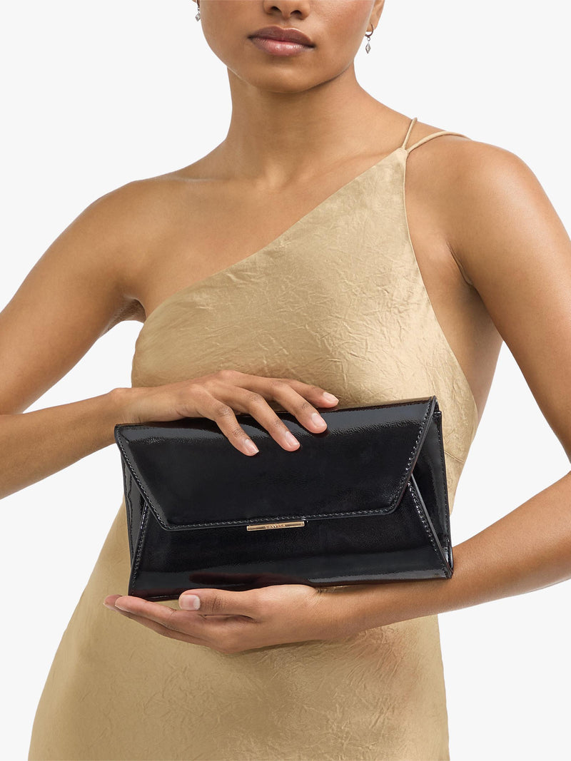 Carvela Spirit patent clutch evening bag - British product