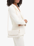 Carvela white daisy embroidered clutch bag (British brand)