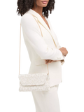 Carvela white daisy embroidered clutch bag (British brand)